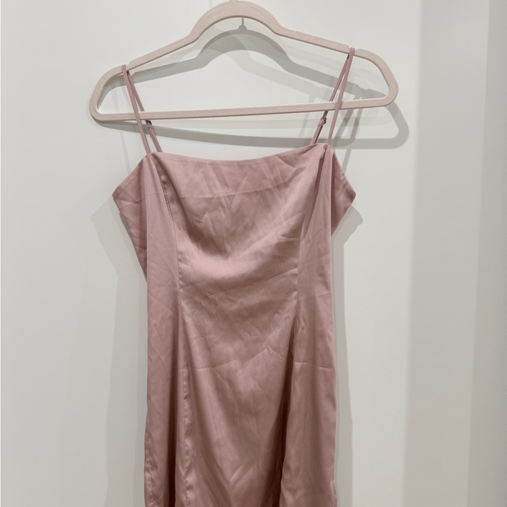 Aritzia Sunday Best Blush Satin Slip Dress